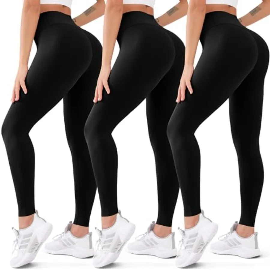 

3 Pack High Waisted Leggings for Women Butt Lift Tummy Control Yoga Pants Non See-Through Workout Running Pants…