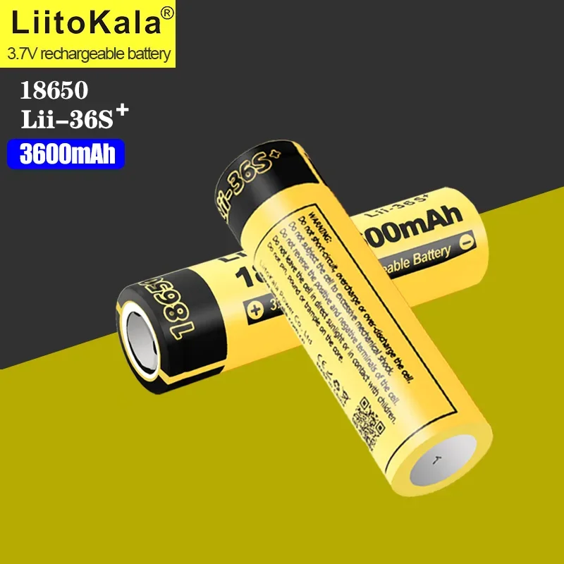 1-24pcs 100% Original LiitoKala Lii-36S 3.7V 3600mAh 10A Discharging Rechargeable Batteries For 18650 Battery/UAV