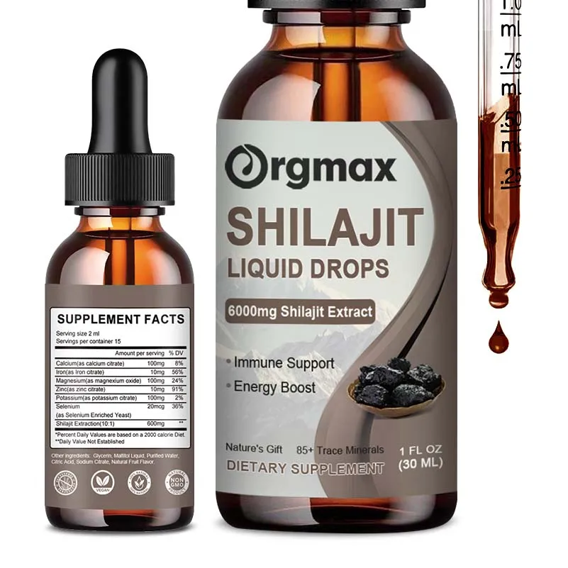 Pure Shilajit Resin Liquid Drops for Energy & Immune Support-Golden Shilajit Supplement with Fulvic Acid Complex for Men & Wome