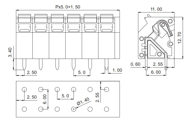 KF736 TERMINALS single layer spring terminal block KFM736L 0152-02XX CONNECTOR KFM736L