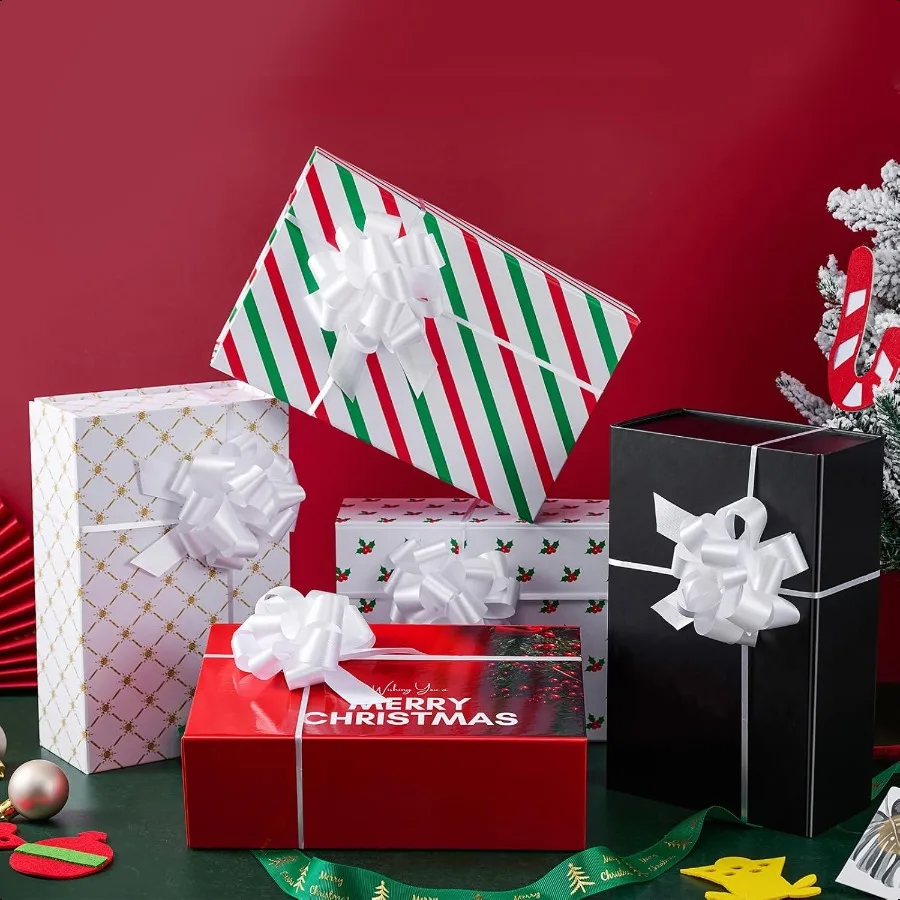 Kotak Hadiah Hitam dengan Tutup Magnetik untuk Hadiah, Kotak Hadiah Kecil untuk Pembungkus Kado untuk Proposal Groomsman, Ulang Tahun, Natal