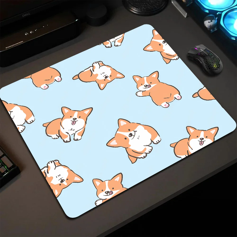 

Corgi Lovely Animal Mousepad Small LockEdge Mouse Pad For Gamers Computer Desk Pad Anti-slip Rubber