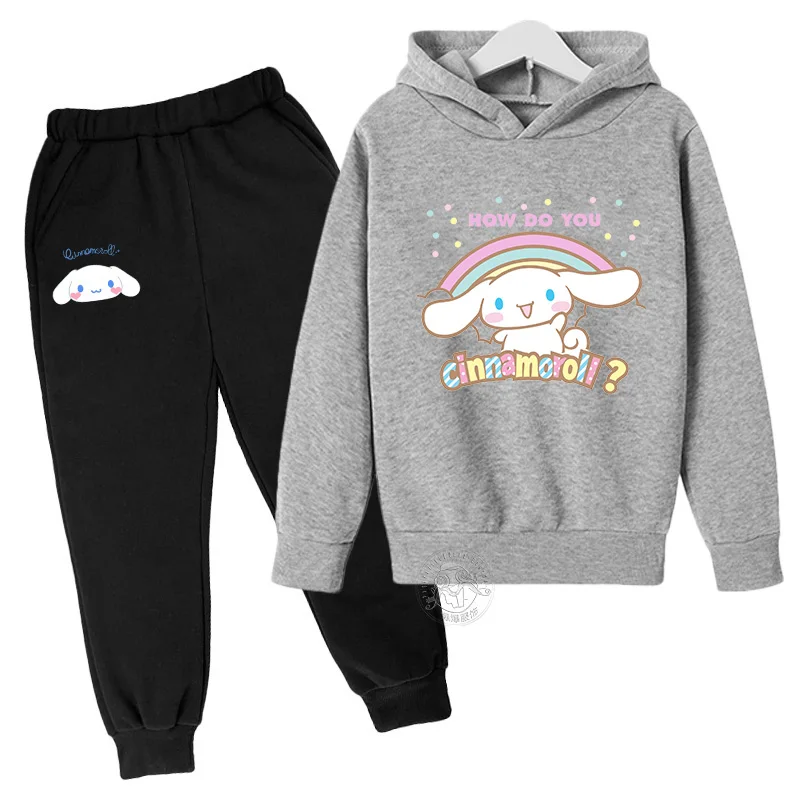 cinnamoroll children's autumn street fashion suit boys and girls suit children's sports pullover + sweatpants outdoor sports sui