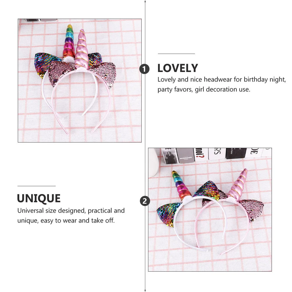 

4Pcs Party Headwear Stylish Unicorn Hair Band Comfortable Fit for Children Festival Costume Decoration Birthday Celebration Gift