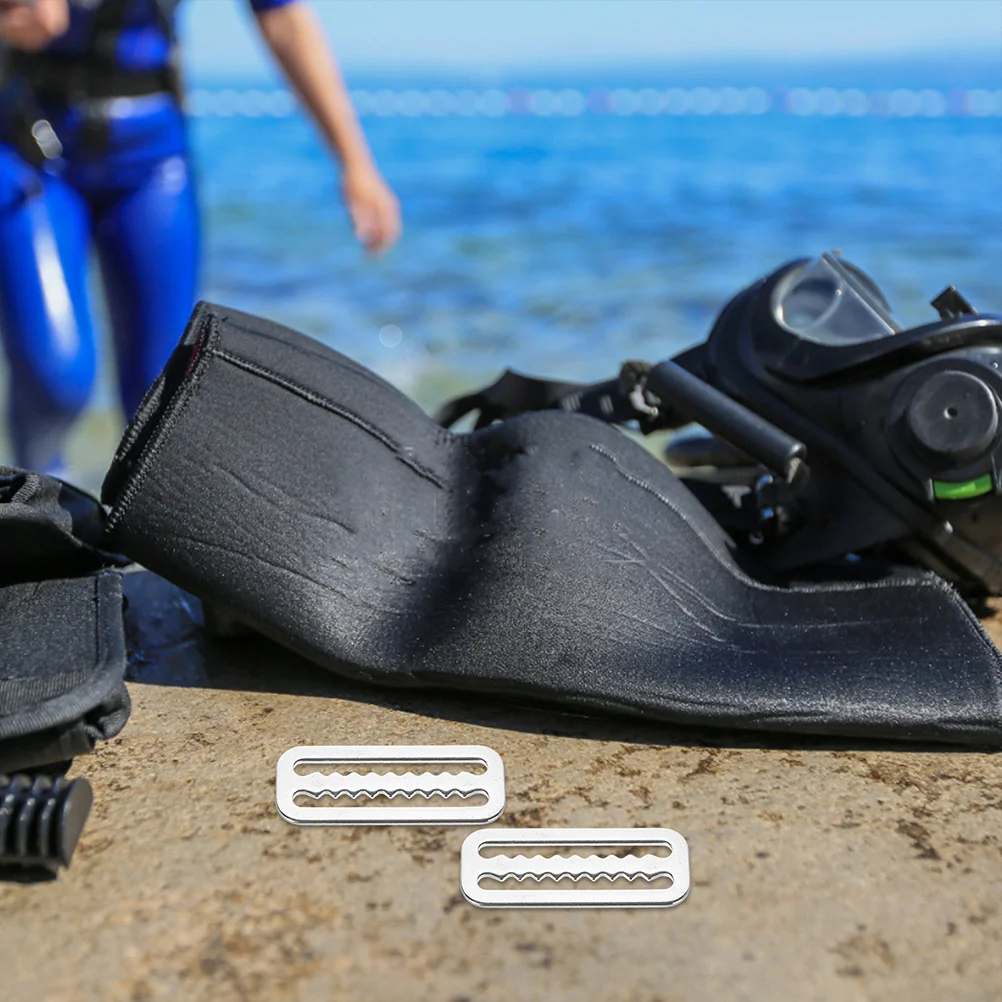 4 قطعة الفولاذ المقاوم للصدأ الغوص حزام الوزن مشبك مسننة الشريحة سدادة ل الغوص حزام حارس حزام التجنيب كليب