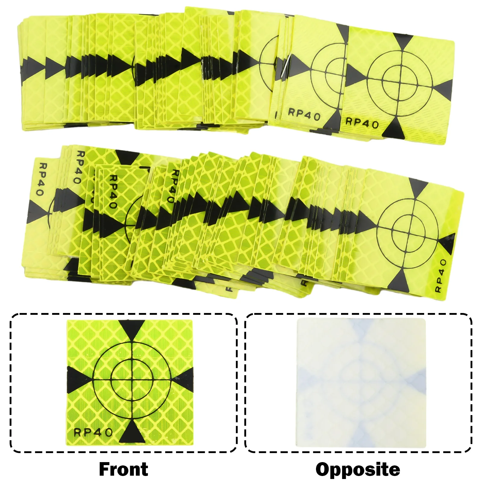 100pc 0/30/40/50/60mm Total Station Reflector Reflector Reflector Target Green Triangle Reflective Sticker Reflector Sheet