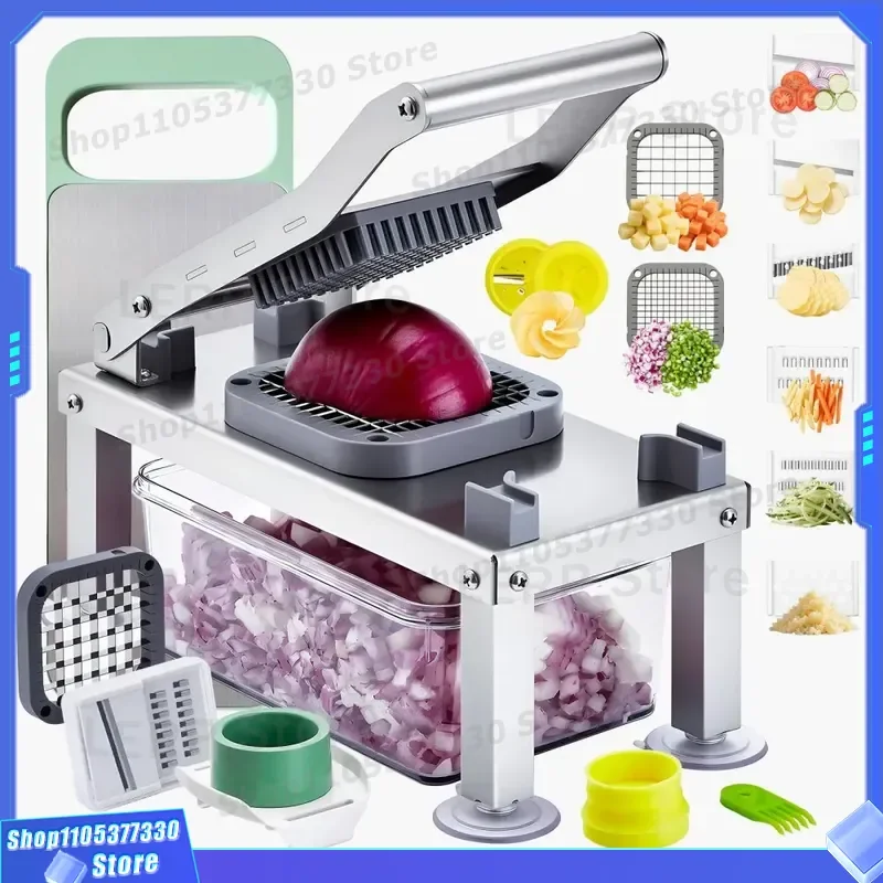 9 in 1 Vegetable Chopper Multi Functional Food Slicer Dicer Grater Kitchen Tool for Onion Potato Carrot Salad Prep Cutter