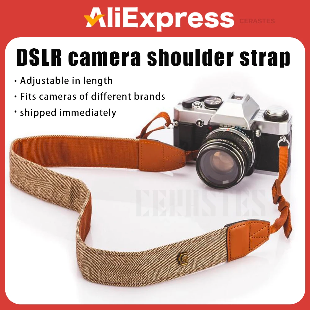

New Adjustable Cotton Leather Portable Camera Strap For Sony/ Nikon Camera Shoulder Neck Strap Belt For DSLR Digital SLR Camera