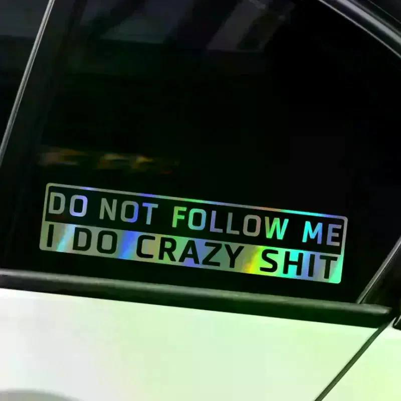 1 Pc 15*3cm Funny Car Sticker Do Not Follow Me Reflective  Auto Sticker Decal Car Accessories
