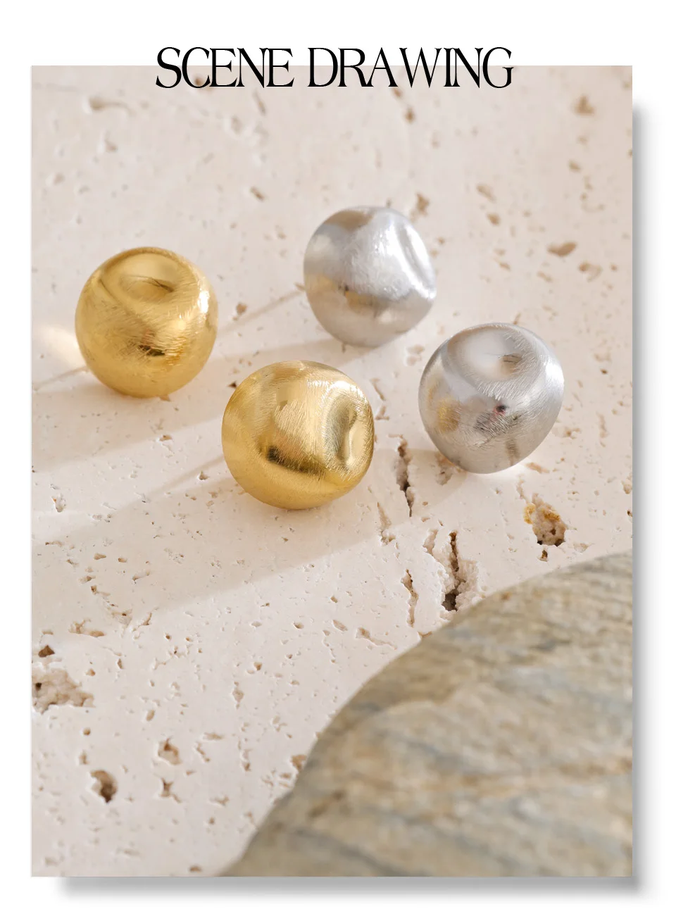Yhpup 14k Metalldrahtzeichnung Edelstahl Quadratisch Geometrisch Leicht Ohrstecker für Damen Mode Einfacher Einzigartiger Schmuck – Detail 4