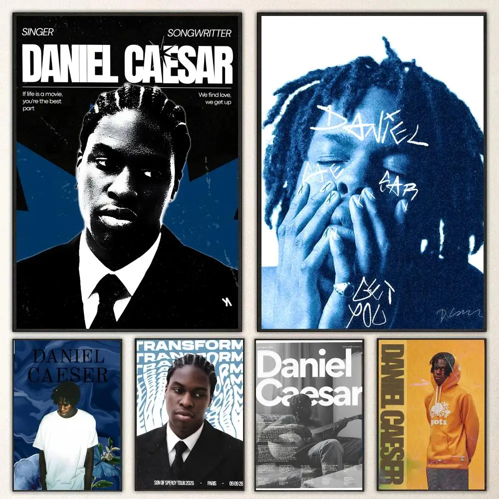 Singer Daniel Caesar Poster Self Adhesive Waterproof PP Poster Coffee Shop Bar Wall Sticker Home Room Decor Wall Art