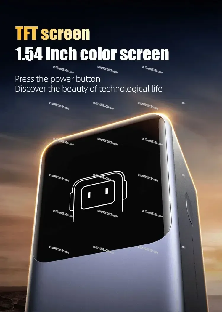 Novo banco de potência pd3.1 de 200w 25000mah com tela colorida tft, carregamento rápido de 100w para laptop e telefone, presente de banco de potência portátil