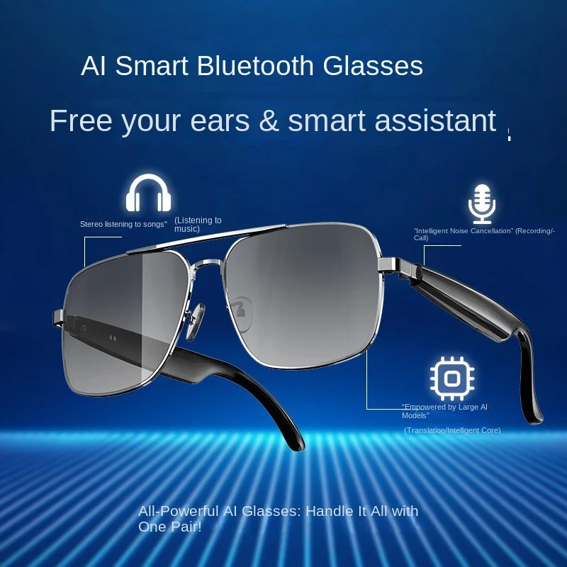 Intelligent AI Translation Bluetooth Glasses Conference Voice Real-time Simultaneous Interpretation AI Translation DropShipping