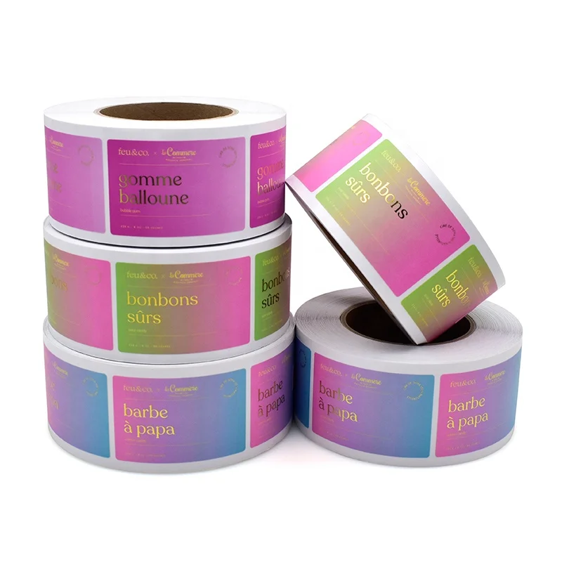 20 0 pieces.Custom.Low moq customized logo large cosmetic label roll vinyl stickers with logo candle jars