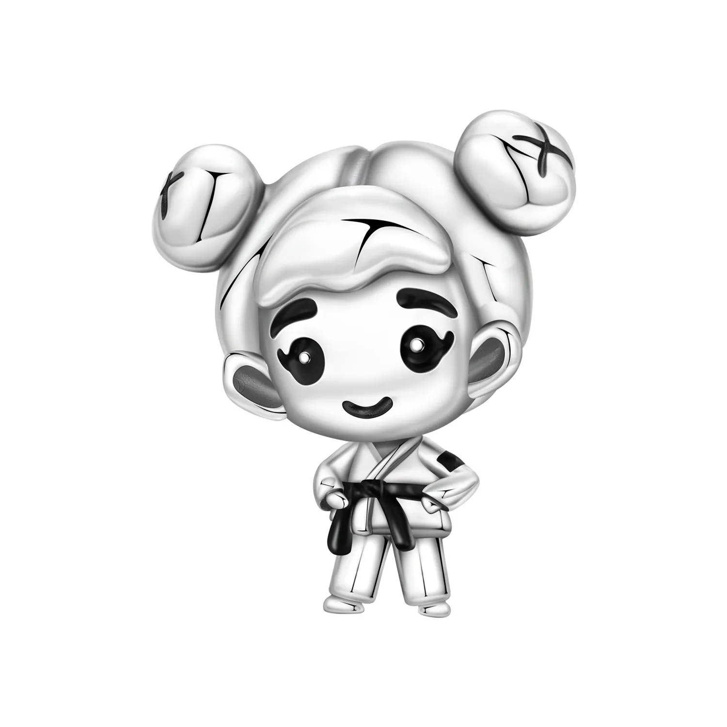 CYCUFF 925 Sterling Silber Taekwondo-Mädchen Cartoon-Charakter Anhänger Armband Charms Passend für Halskette Schmuck Party Perlen DIY Geschenke
