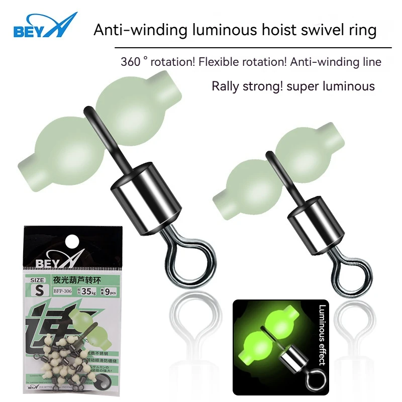 

Beya New Fluorescent Fishing Line Gourd Swivel Bfp-306 Sea Fishing Accessories Connector Strong Stainless Steel Multi Hooks