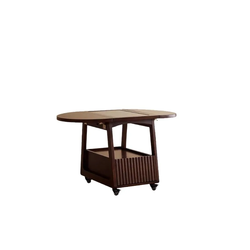 

Black walnut edge table, modern simple movable sofa coffee table small apartment living room retro folding tea table