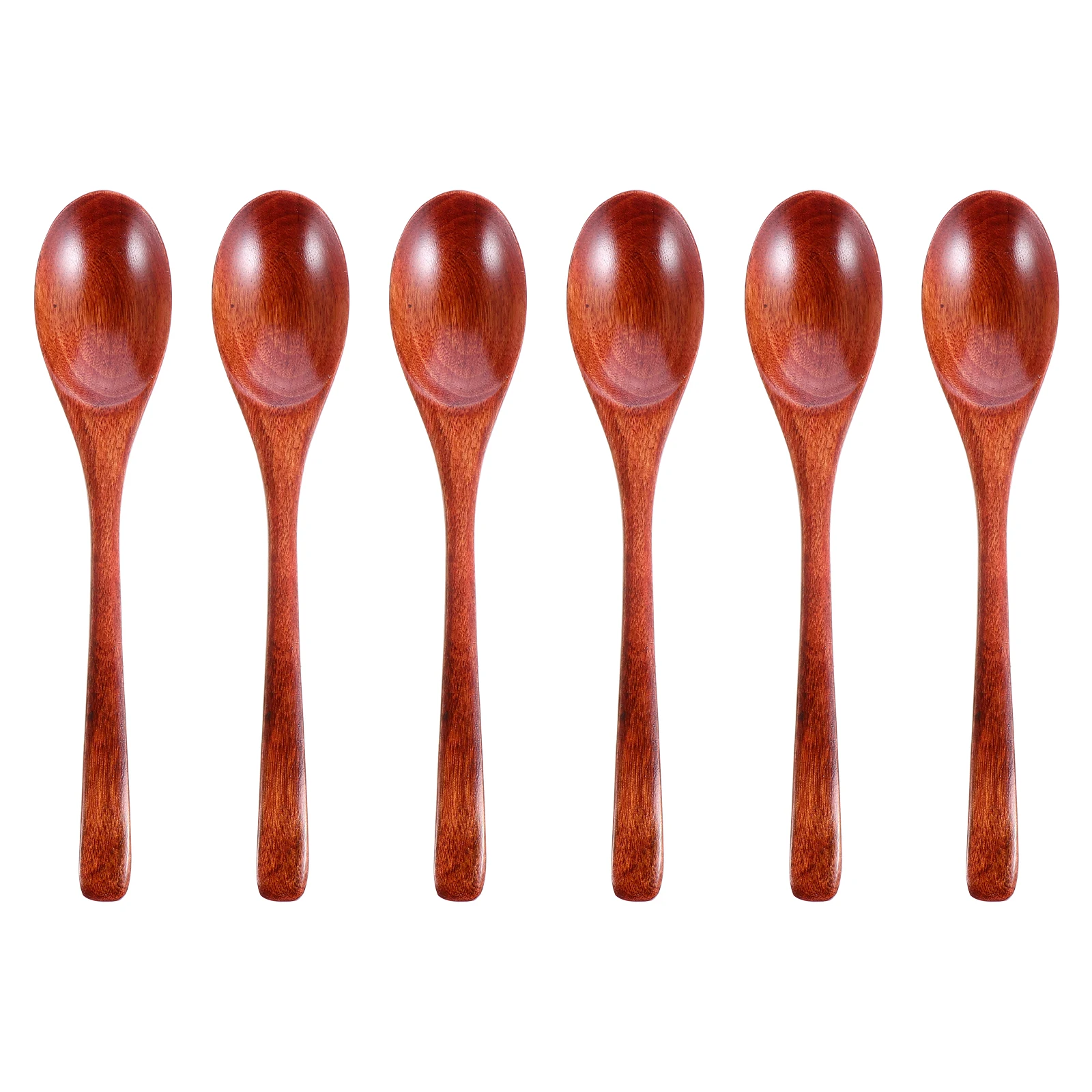 

6 Pcs Wooden Spoon Kitchen Accessory Non slip Thickened Eco friendly Ladle Dessert Cookware Porridge Soup Serving Utensil Table