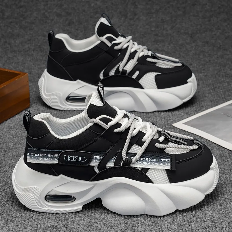 

New Summer Mens Sports Running Shoes Casual Versatility Breathable Heightened Sneakers Comfortable Lace-up Shoes Tenis Masculino
