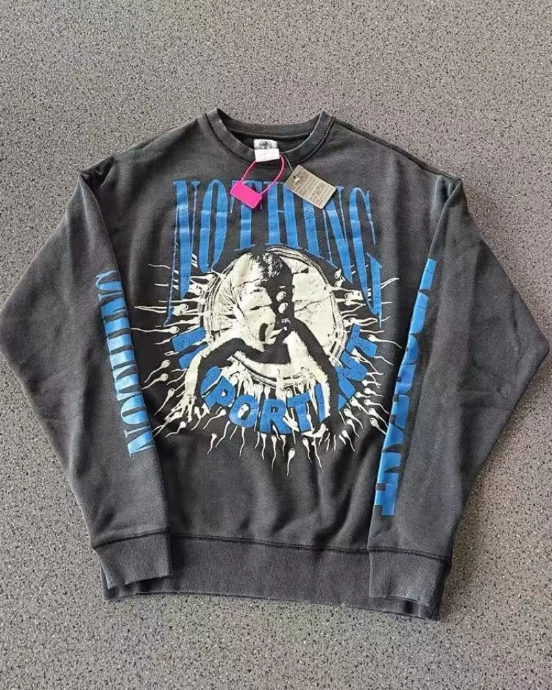 

Heavy Duty Washed SAINT Fashion T-shirt High Quality 1:1 Tops Vintage Print Round Neck New Long Sleeve T-shirt Mens Womens