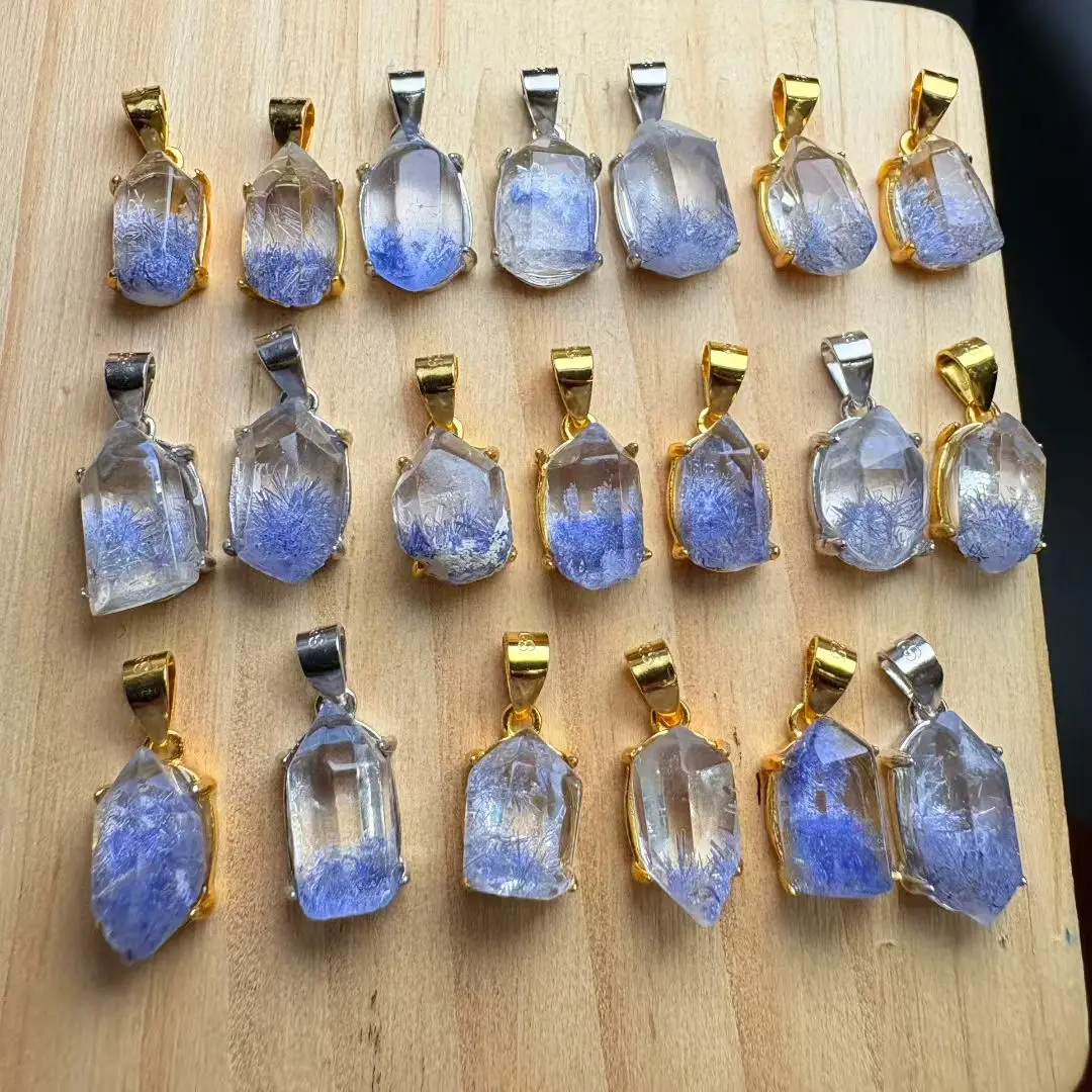 

1 Pc Fengbaowu Natural Dumortierite Pendant 925 Sterling Silver Reiki Healing Stone Fashion Crystal Jewelry Gift For Women Men