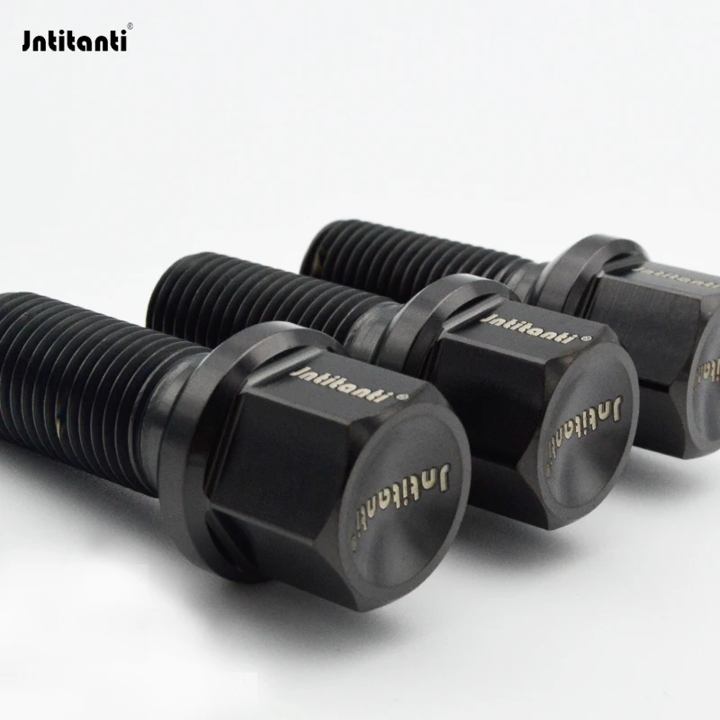 Jntitanti Gr.5 titanium Ti-6Al-4V 17 Hex R14 ball seat wheel titanium bolts M14*1.5*28/35/40/45mm for Mercedes-Benz