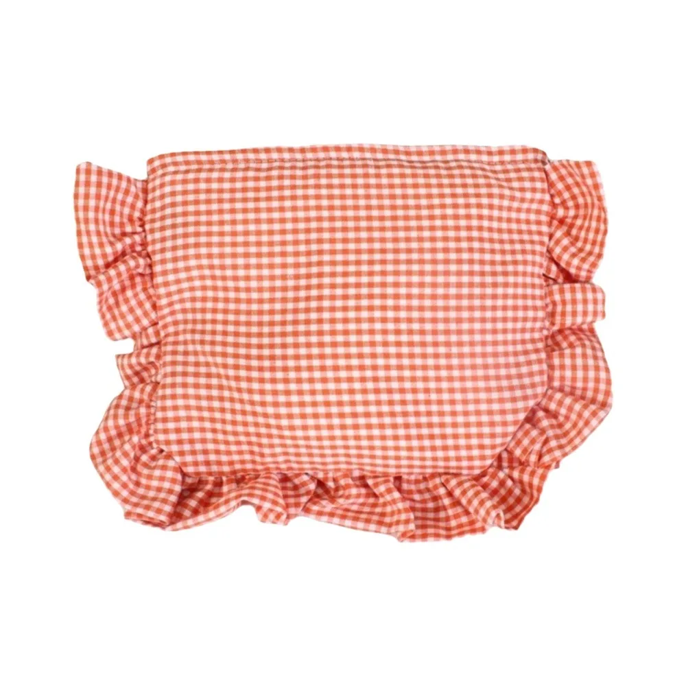 Durable Ruffle Plaid Makeup Bag Cloth Multifunctional Nylon Cosmetic Bag Korean Style Large Capacity Travel Storage Bag Business