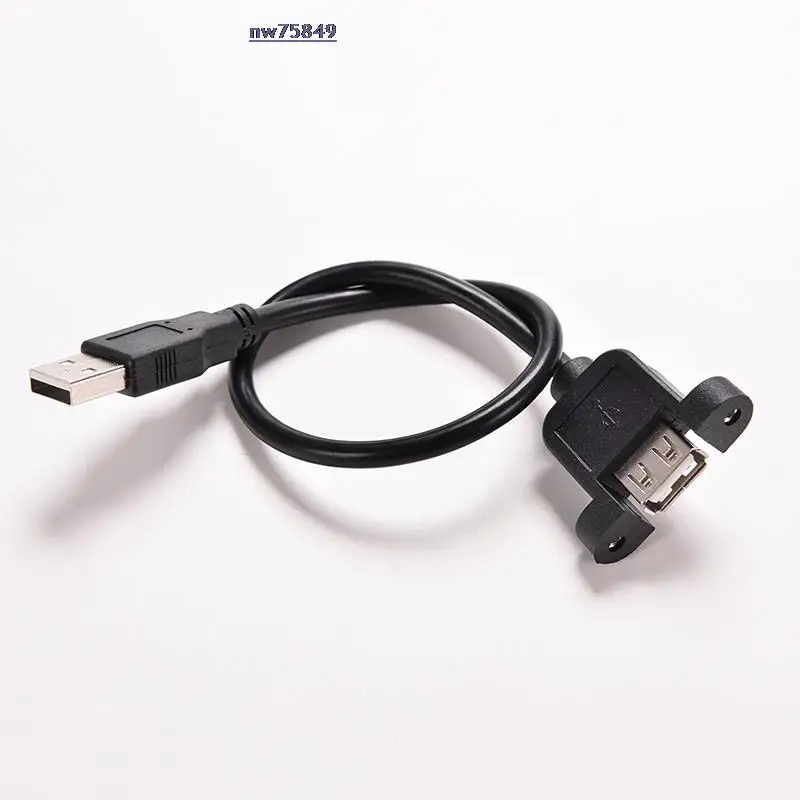 Hot 2PCS 30CM USB 2.0 A Male to USB2.0 A Female Extension Molded Panel Mount Extention Port Cable USB 2.0 Male to Female Panel