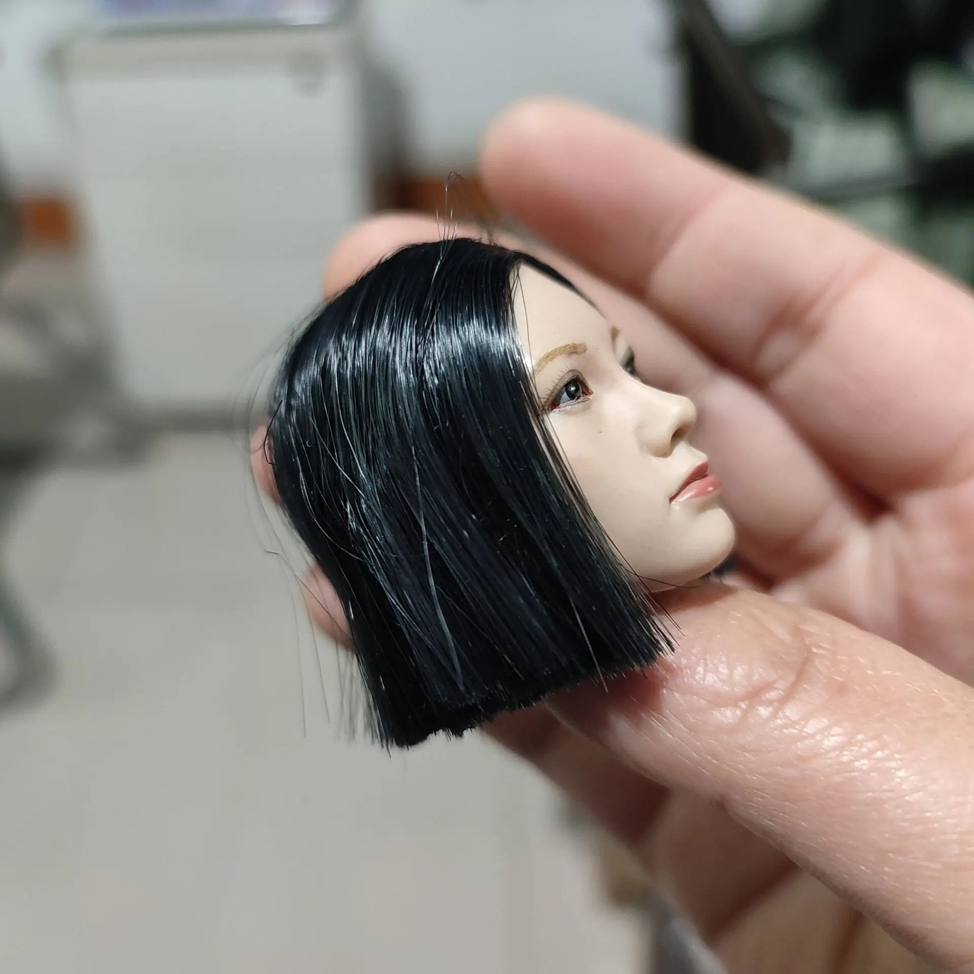 متوفر YMTOYS 1/6 فتاة آسيوية بينغ أسود قصير الشعر B رئيس نحت منحوتة نموذج ل 12 ''TBL أنثى Suntan عمل الشكل الجسم #4