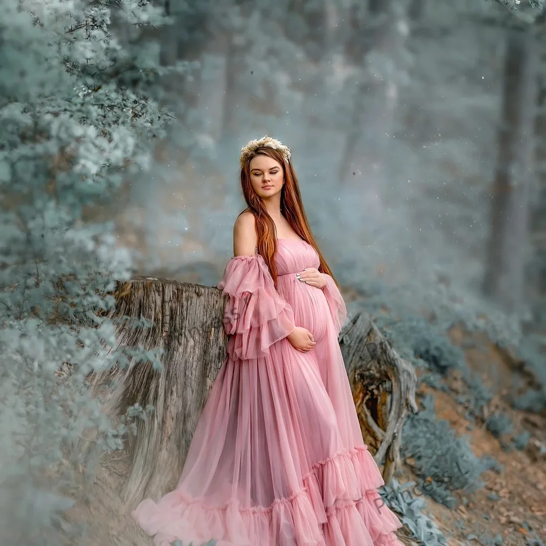 Materni Photoaphy Dres Сексуальное Tossled Knoting ot Studio Фотографии больших размеров Женский шлейф от Cusization