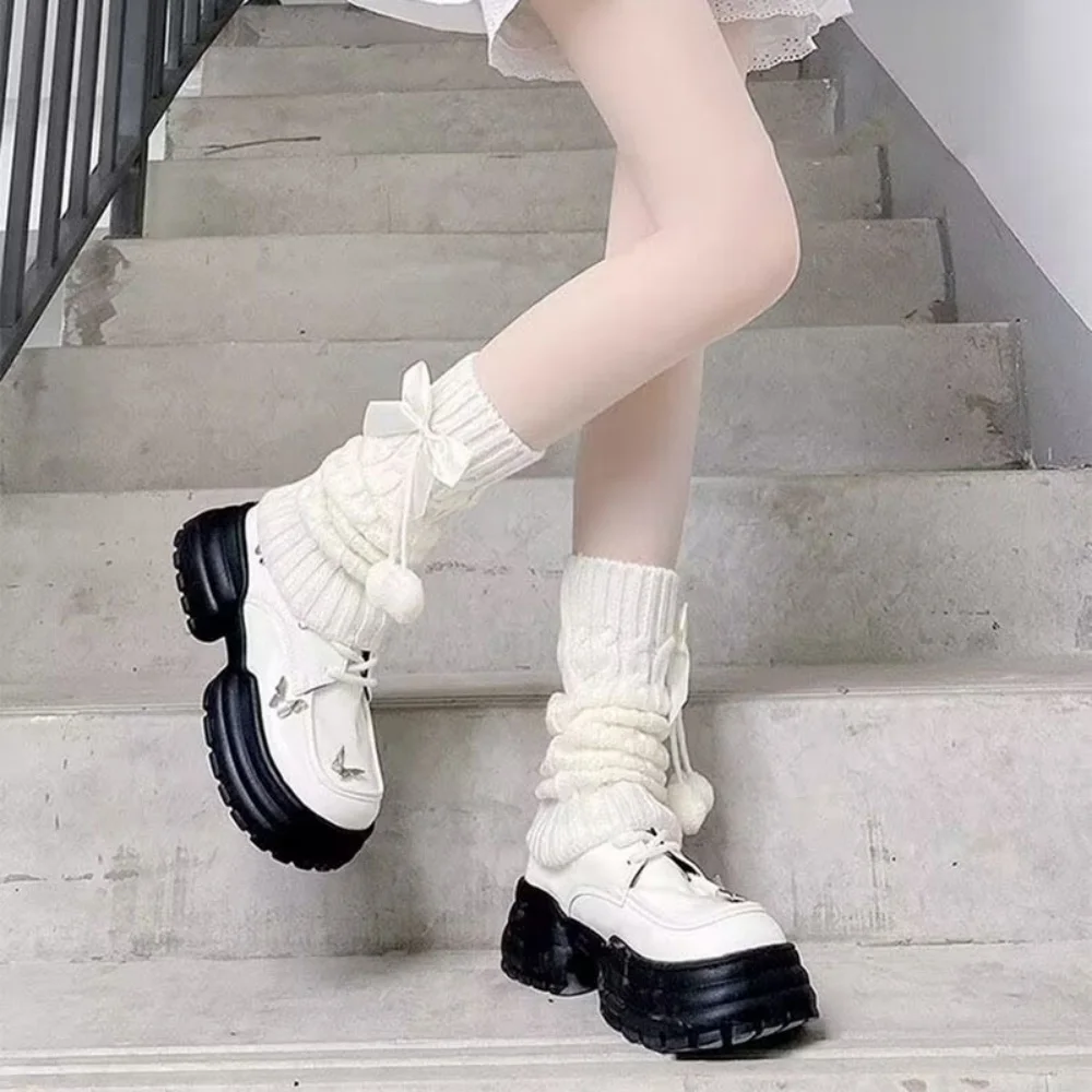 Knitted Leg Warmers Multicolor Leg Sleeves Knee High Socks Comfortable Boot Cuffs For Role Play Daily Wear Winter