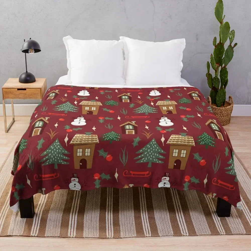

Vintage Christmas Throw Blanket Picnic Blankets For Bed warm winter Cute Blankets