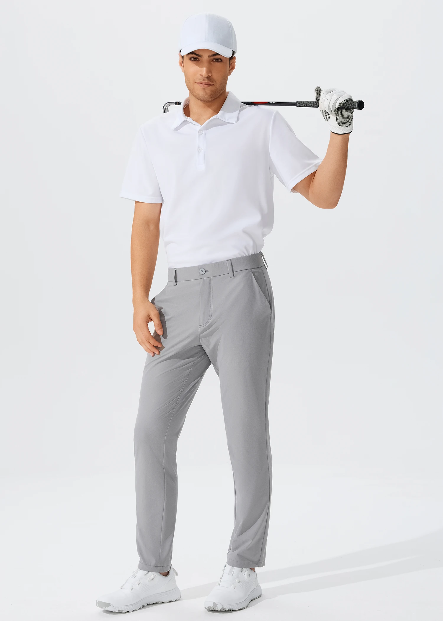 

Men's Casual Golf Pants, Stretch Slim Straight Lightweight Quality Business Pants Golf Sports Trousers 30-34 Inseam Length