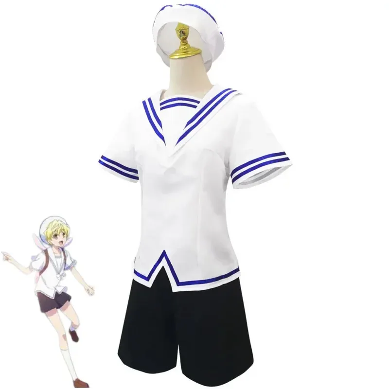 أنيمي سلة الفواكه سوما موميجي تأثيري حلي اليابانية JK الزي المدرسي تنورة قبعة الكبار امرأة Kawaii الحرم الجامعي بحار البدلة