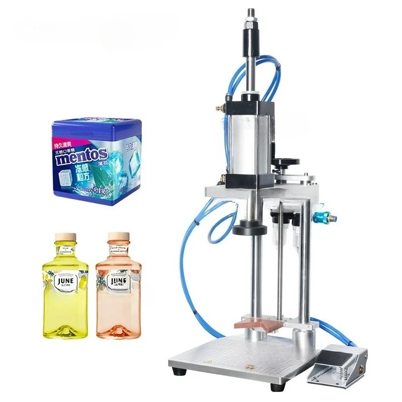 ZS-XG70ZC Pneumatic Jar Whisky Wine Plastic Glass Bottle Cap Cork Pressing Capping Machine