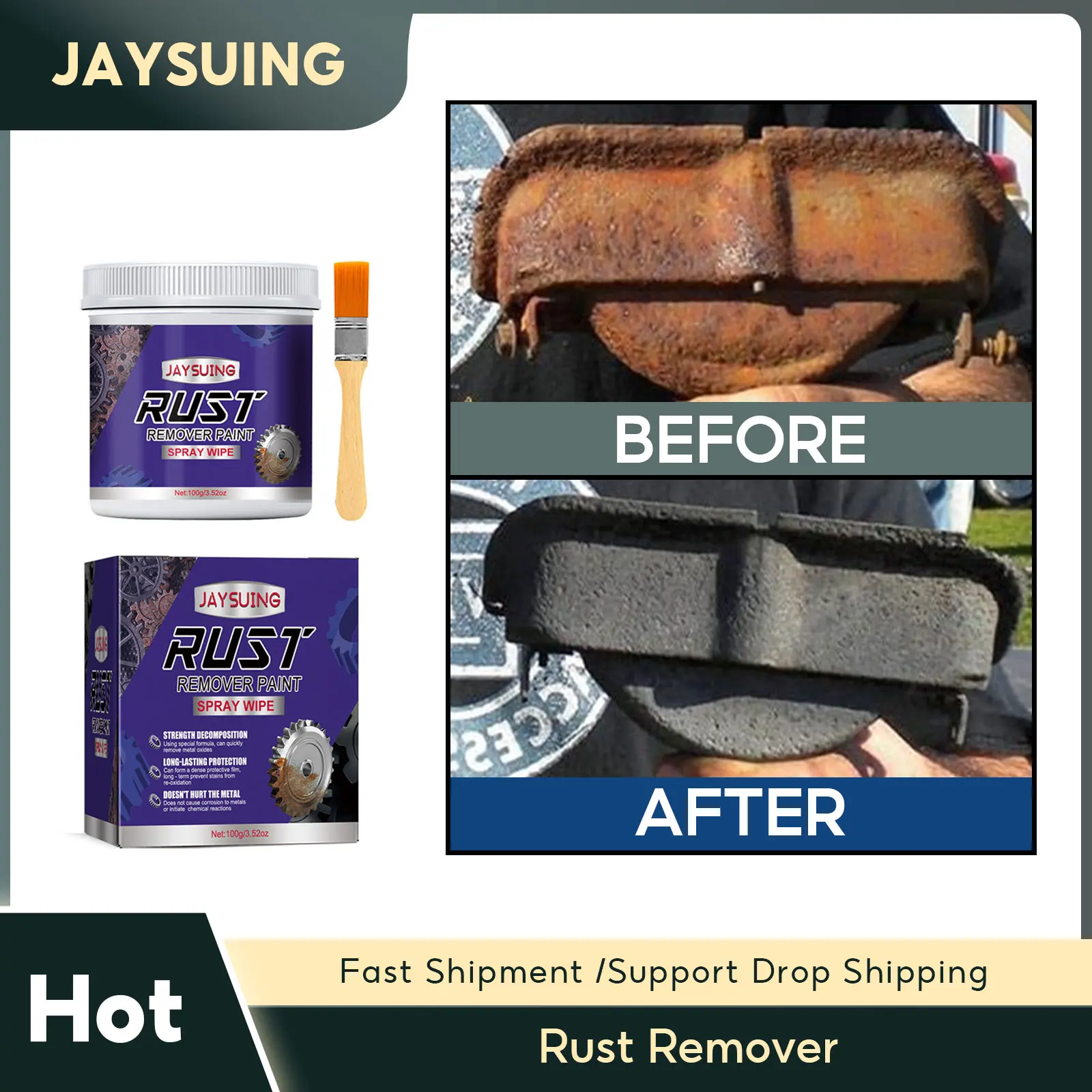 Multi Purpose Rust Remover Metal Surface Refurbishment Chrome Paint Car Iron Rust Conversion Agent Water-Based Anti Rust Primer