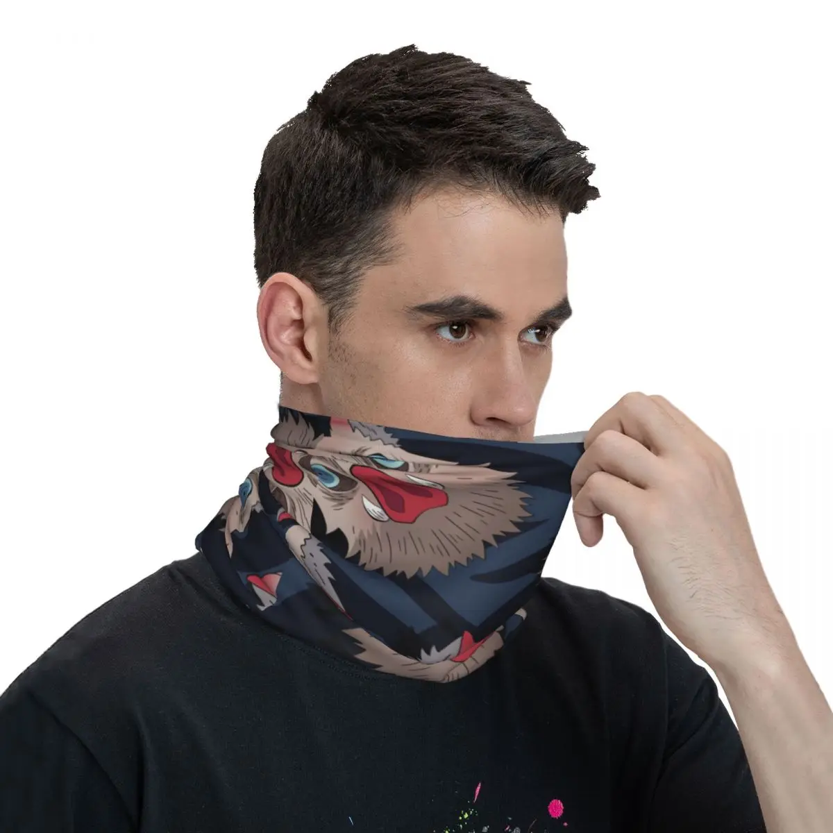 Foulard de dessin animé cool pour le visage, écharpe en polyester, masque de cou, mouchoir de la présidence