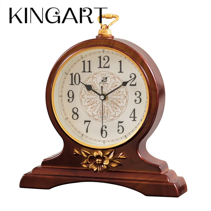 Non-Solid Wood Table Clock Silent Nordic Vintage Desk Clocks Digital Watches Large Retro Desktop Clock Bedroom Living Room Decor