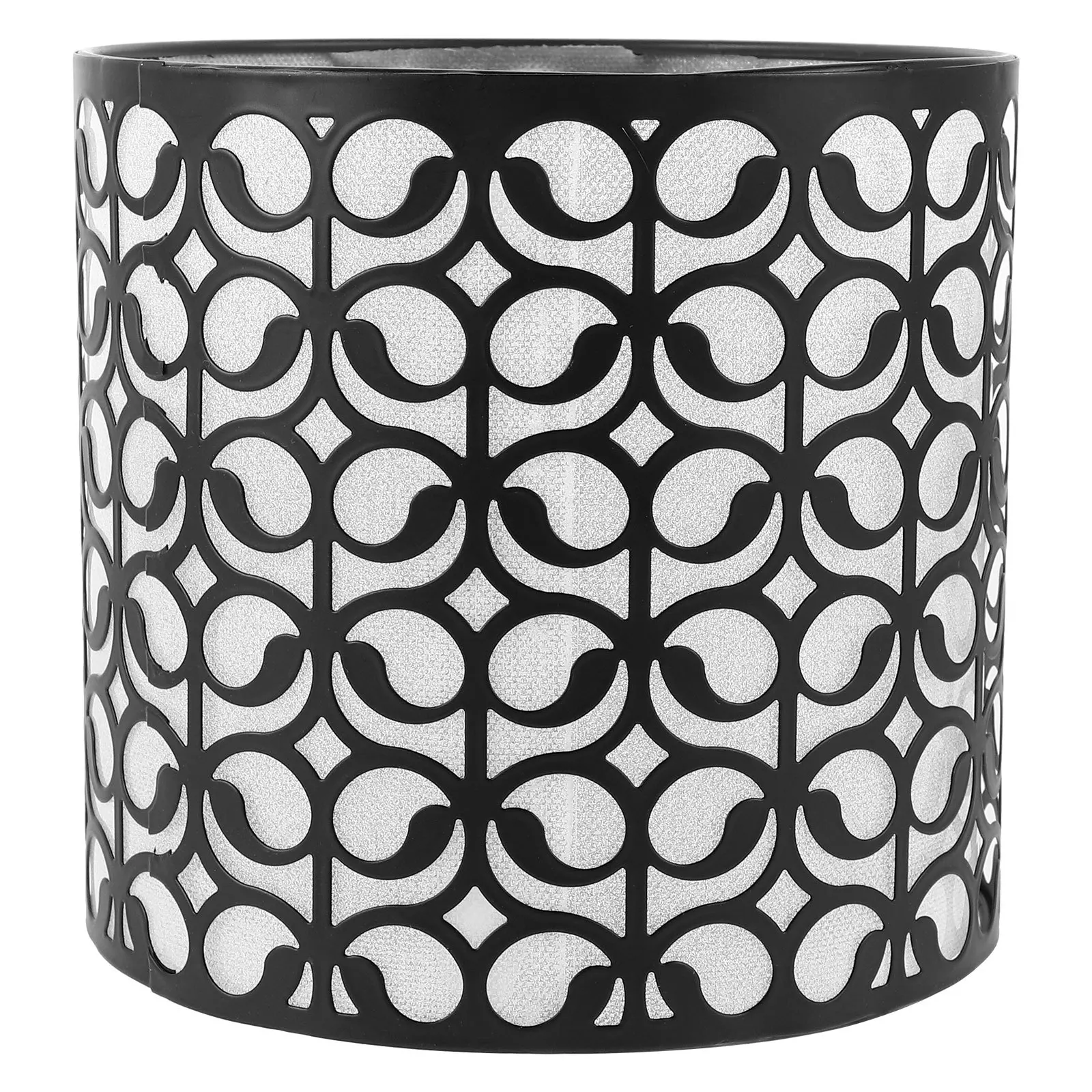 

Black Metal Cat Owl Hollow Lampshade Cylinder Carved Pendant Lamp Cover E27 Light for Living Room Bedroom Dining Room