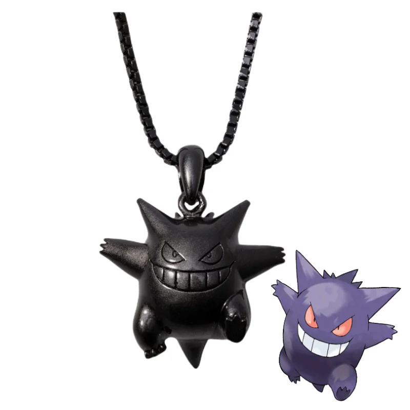 

New Pokemon Gengar Charmander Anime Peripheral Fashion Necklace Pendant Jewelry Couple Accessories Cartoon Niche Gift S925silve