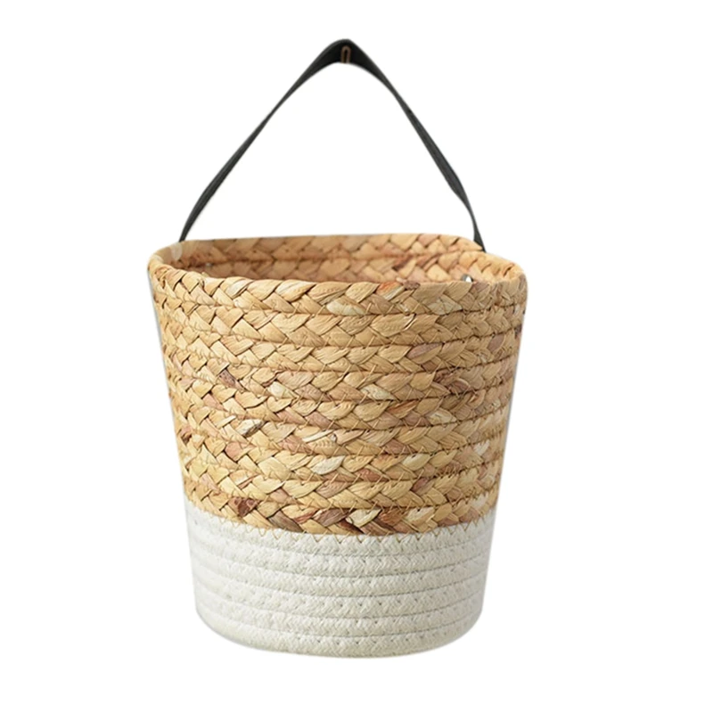 

Woven Hanging Basket Baskets For Planters Woven Rattan Wicker Garden Wall Decoration Wall-Mounted Basket Storage Rack