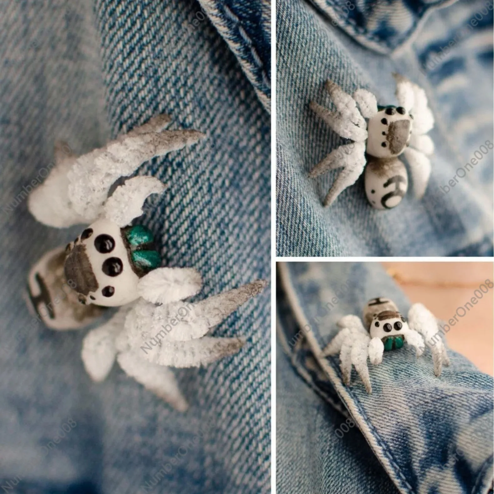 Cute Jumping Spider Brooch Independent Station Cute Jumping Spider Brooch Creative Accessories