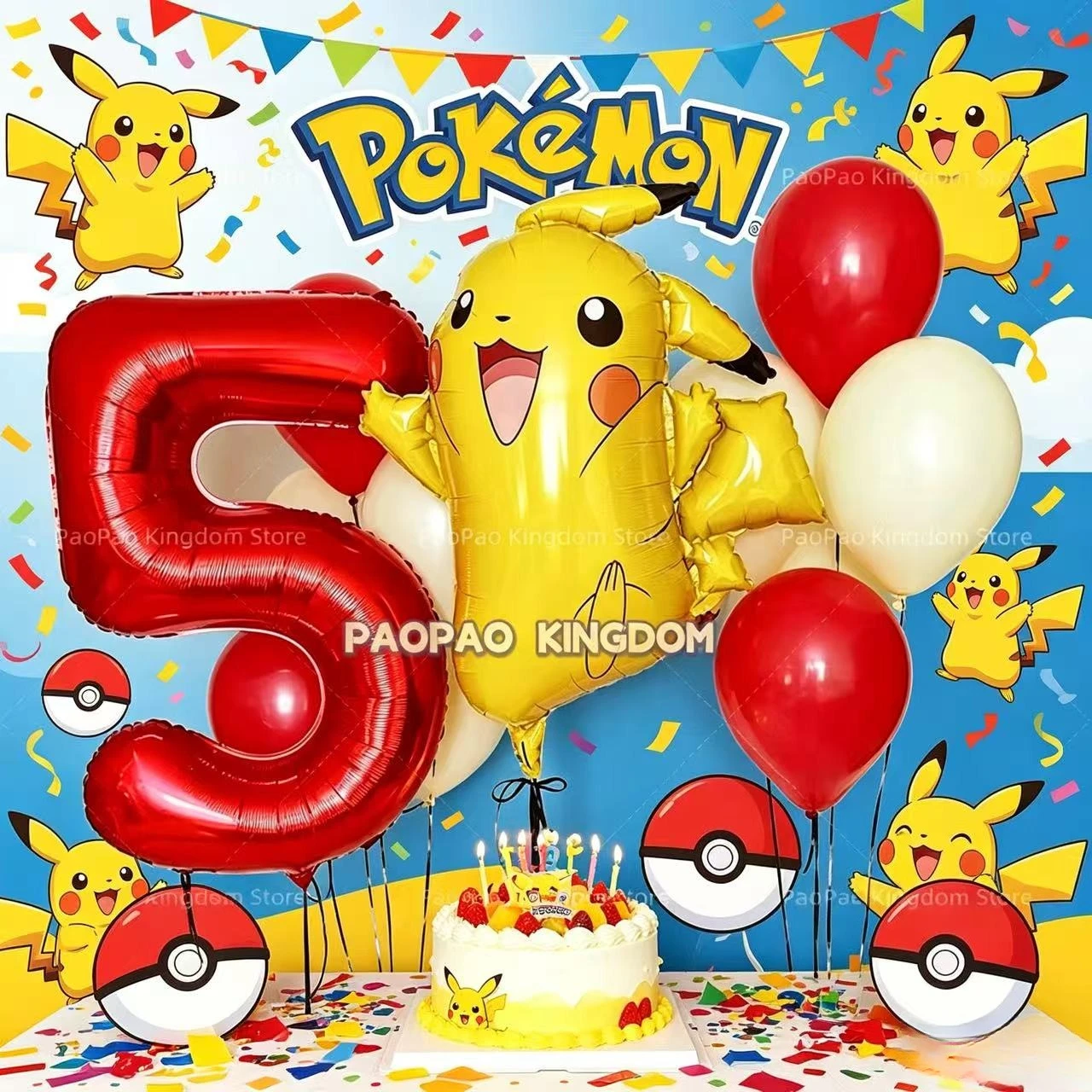 Pokemon Pikachu Folien- & Latexballon-Set Geburtstagsparty-Dekoration Ballonbogen für Kinderpartys