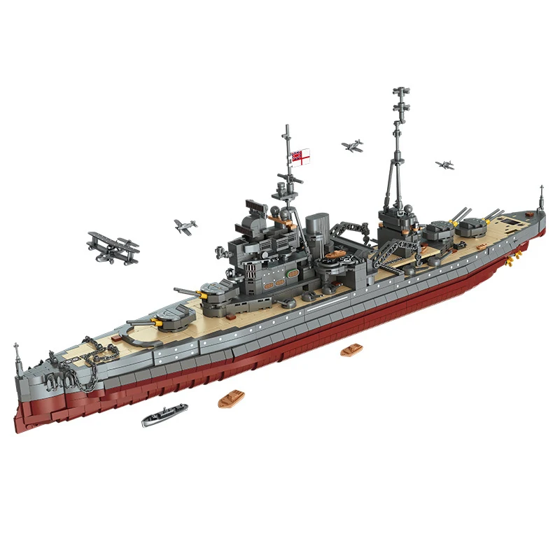 

IN STOCK Ww2 Elizabeth Class Battleships Building Blocks Model Military Aircraft Carrier Bricks Toys for Children Birthday Gift