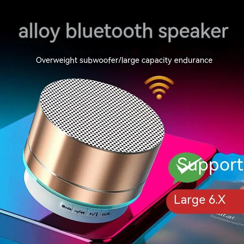 

Metal Bluetooth Sound Mobile Outdoor Sports Fitness Portable Subwoofer Mini Steel Cannon Wireless Network Card Small Speaker