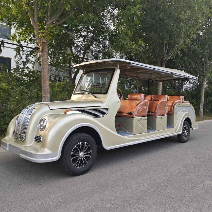 Street Legal Electric Antique Tour Bus 8 11 Seater Electric Cart 72V Lithium Battery Powered Tourist Antique Classic Vintage Car