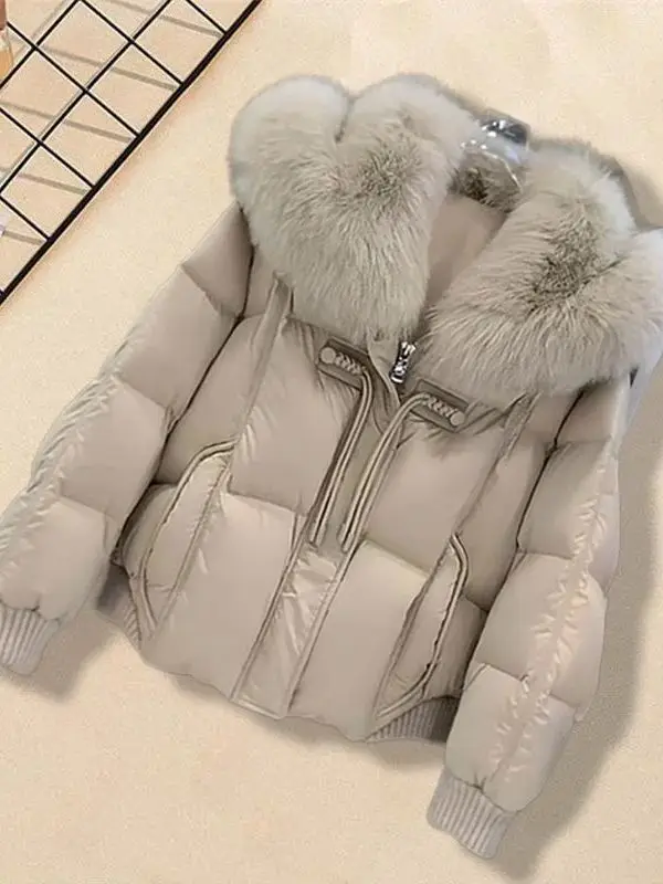 

Korean Faion Ultra Light Warm Coat for Women New 2024 Loose Fit Cotton Jaet Sli Spring Outerwear