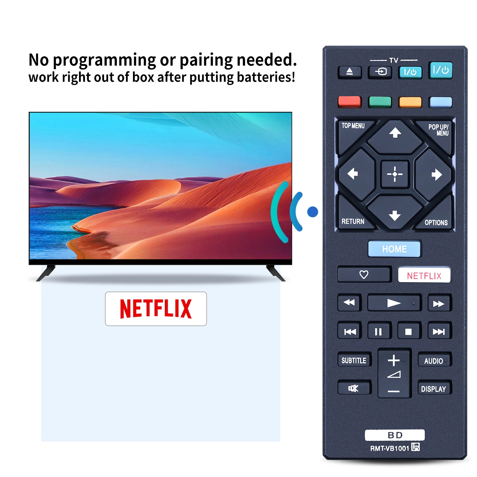 New RMT-VB1001 Remote Control For Sony Blue-Ray Player BDP-S5500 BDP-S1500