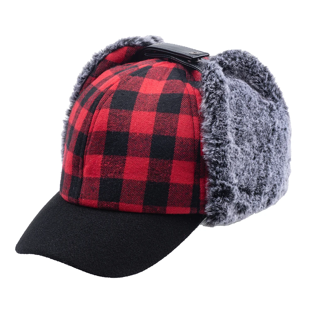 2023 الرجال النساء الشتاء الجاموس منقوشة الصياد الصيد قبعة شيربا الأذن اللوحات هنتر قبعة الصيد أفخم قبعة هدية الكريسماس