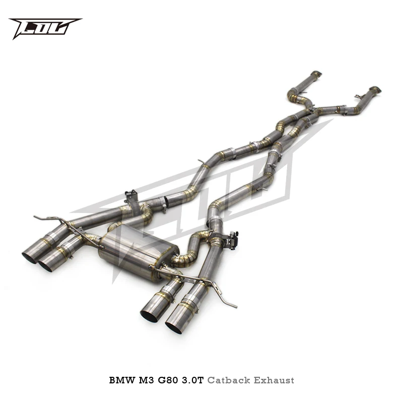 OEM Performance Titanium Catback Exhaust System For  M3/M4 G80/G82 3.0T 2019-2023 Racing Exhaust Pipe Muffler With Silver tip